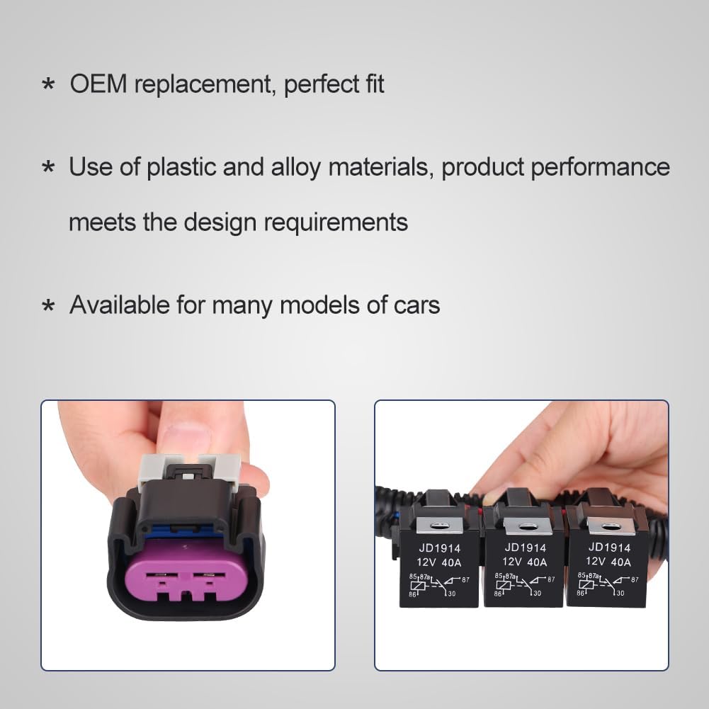 Dual Electric Fan Upgrade Wiring Harness Kit Compatible with Chevy GMC GM Truck SUV 1999 2000 2001 2002 2003 2004 2005 2006 ECU Control, Electric