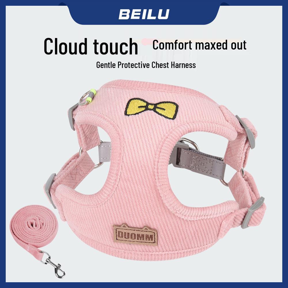 Reflective Vest-Style Dog Harness & Leash for Small Breeds