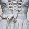 Zierliche Anhängerkette Herz Halskette für Damen, Bayerische Strass Sexy Brust Extra Lange Halskette, Vintage Oktoberfest Korsett Schmuck Zubehör