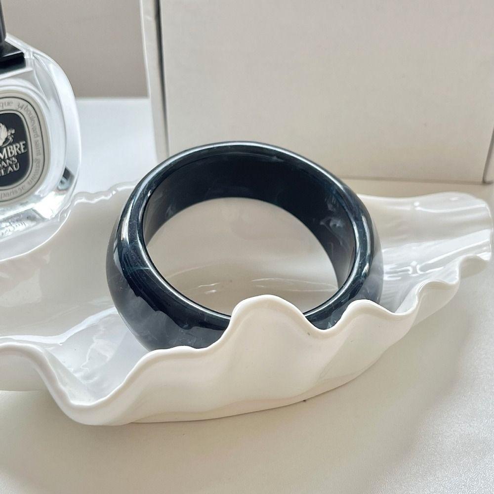Bohemian Acrylic Bangle Smudging Transparent  Hand Ring Exaggerated Irregular Wide Bracelet  Girls
