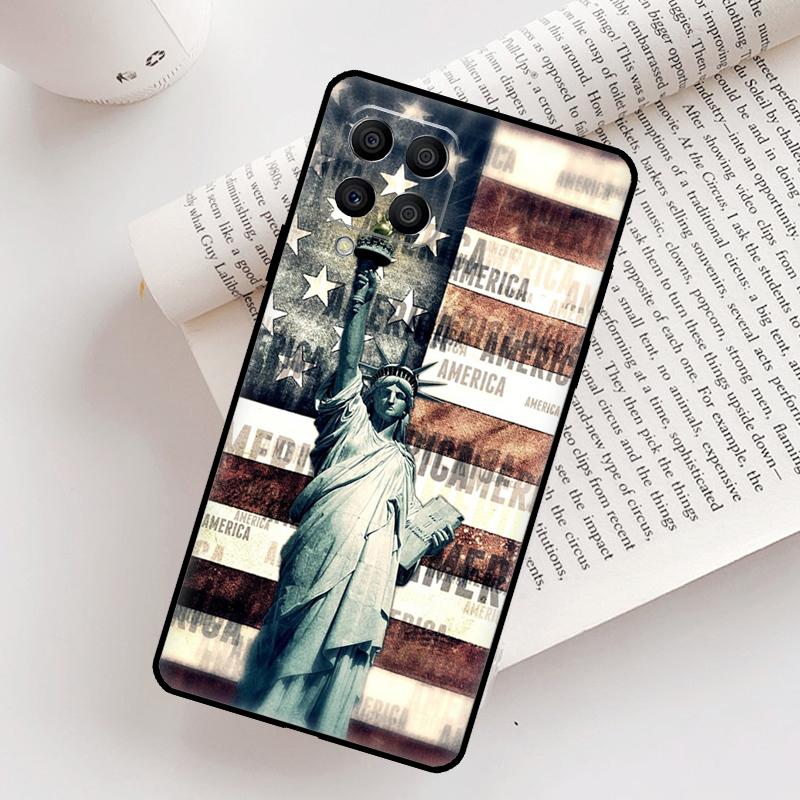 America Flag Statue of Liberty Case For Samsung Galaxy M21 M31 M13 M33 M53 M15 M35 M55 M16 M36 M56 M12 M32 M52 M14 M34 M54