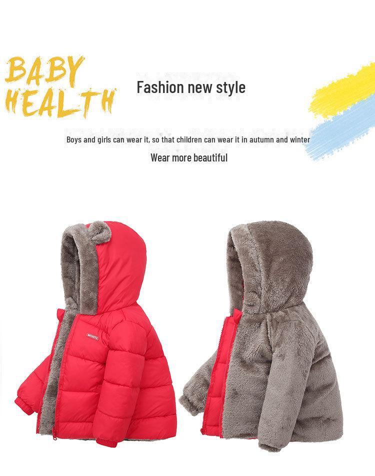 2023 Winter Double-Sided Velvet-Lined Cotton Jackets for Kids