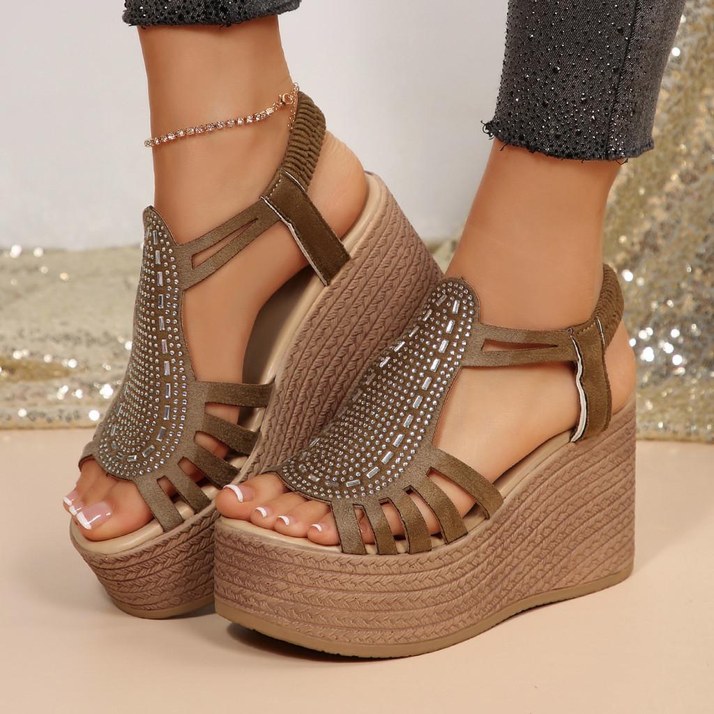 Roman Sandals Women Summer Thick Sole Platform With Elastic Band For Casual Wear