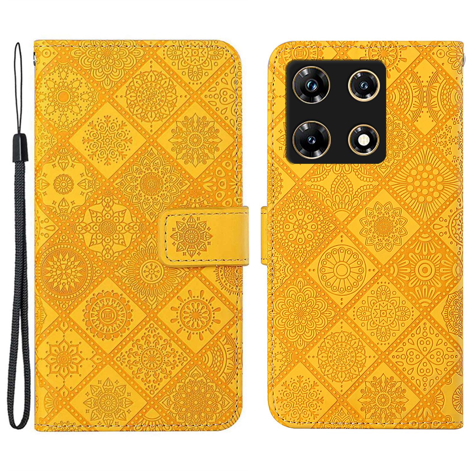 

For Infinix Note 30 Pro 4G Case Leather Case Ethnic Style Wallet Phone Cover with Strap E