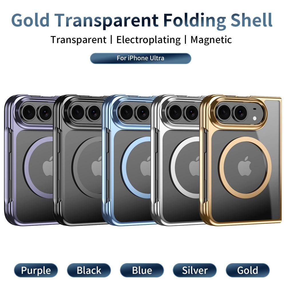 Rugged Fold Case for IP16-FOLD, Slide Camera Cover, 100° & 360° Gear Rotating Ring Stand, Magnetic Car Mount, Heavy Duty PC TPU Shockproof Shell