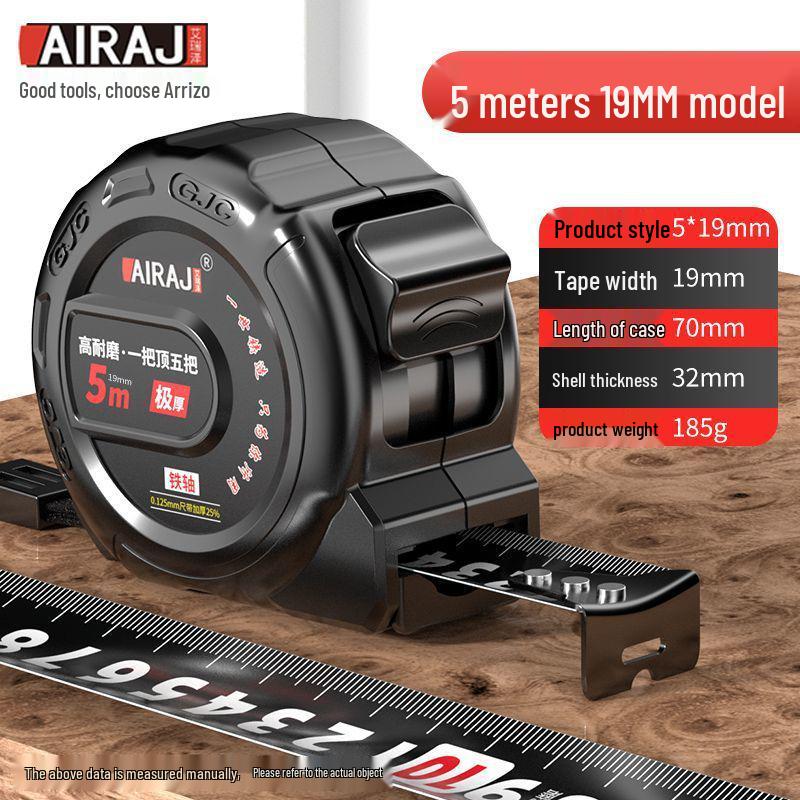 High-Precision 5m/10m Double-Sided Fluorescent Tape Measure - Wear-Resistant, Hardened Steel Ruler for Household Use