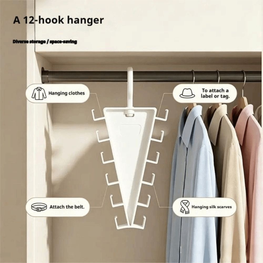 Wall Mounted V Shaped Hanger Rotatable Hat Rack Portable Double Sided Hanger
