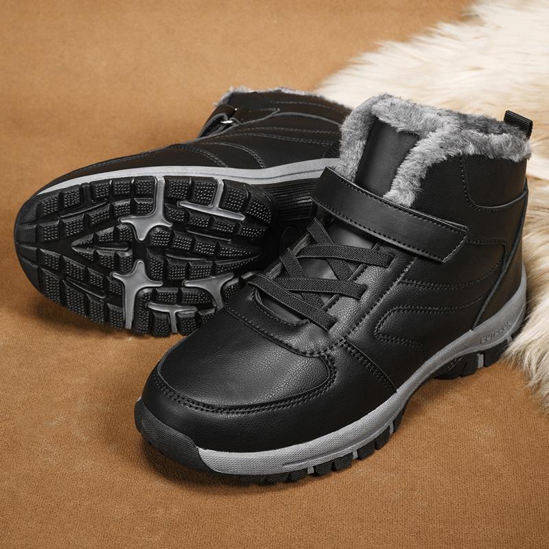 New Winter Men Snow Boots For Waterproof Sneakers Super Warm Leather Men's Boots Outdoor Male Hiking Boots Work Shoes Size 39-48