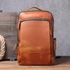 Retro Casual Crazy Horse Leather Double Shoulder Backpack, Genuine First Layer Cowhide for Men.