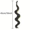 Long Synthetic 18inch Deep Wave Ponytail with Rubber Band DIY Self Winding Bun Head Curly Hair Bundle Omber Brown Black Green