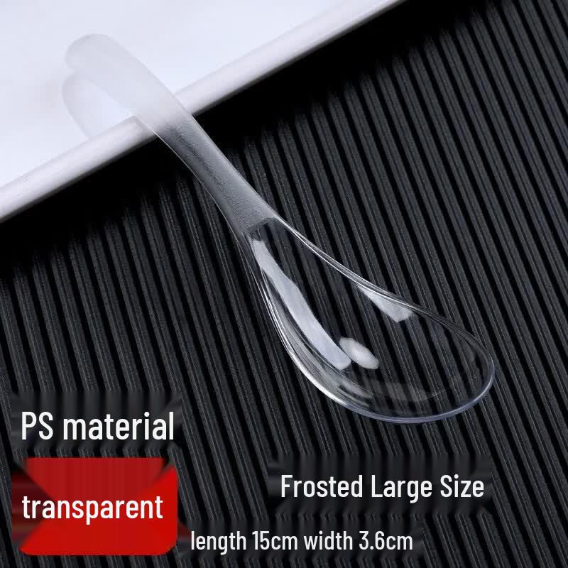 DISHJOY Disposable PS Plastic Crystal Spoons