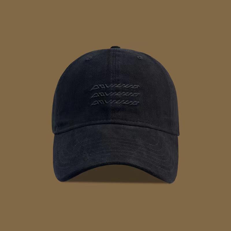 

American-style high-quality embroidered baseball cap for women with large head circumference, makes the face look smaller, versatile for couples, Adjustable чёрный