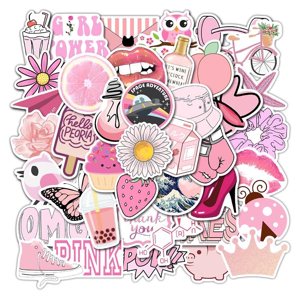 Cute And Colorful Waterproof Stickers For Luggage Water Bottles Computers And Cars Set Of 50 Jxz-tz