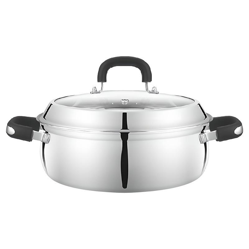 

Премиальная многофункциональная кастрюля из нержавеющей стали 304 для индукционных и газовых плит - Утолщенный бытовой вок и пароварка