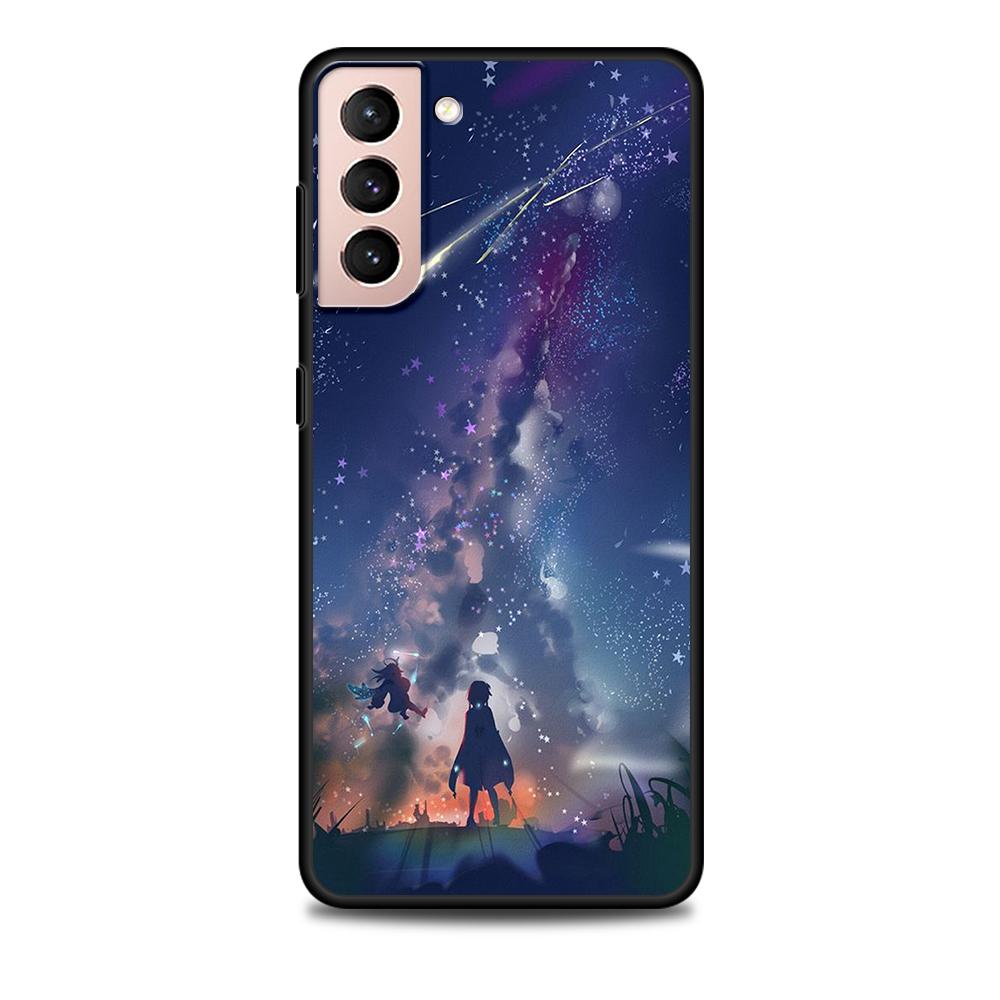 Genshin Impact Game Case for Samsung Galaxy S22 Ultra Phone Cover S21 S20 FE S10 5G S9 S8 Plus S10e S7 Edge Black Soft Silicone