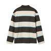 Fila Original Simple Fashion Retro Trendy Striped Comfortable Versatile Loose Knit Long Sleeve Polo Shirt Men Tops Dark-Brown F11M619216FBN