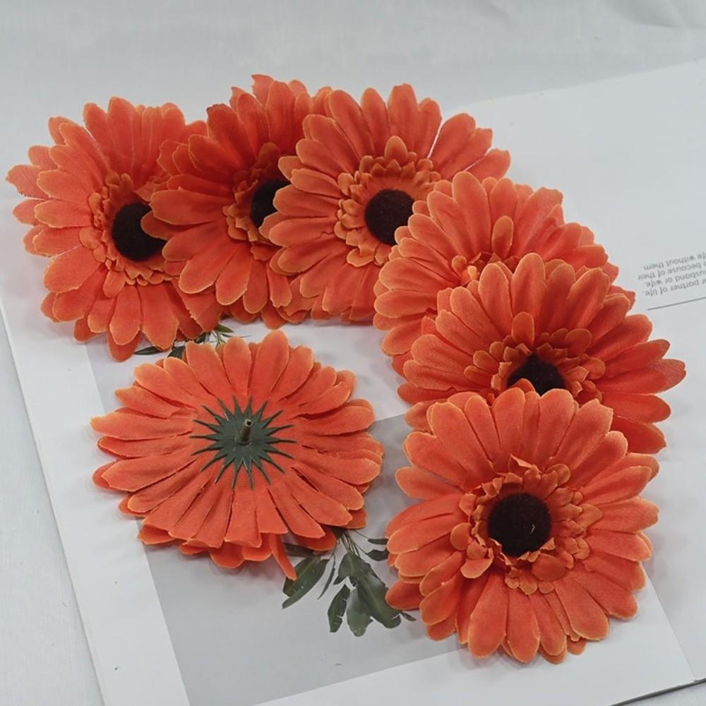 7pcs New Silk Artificial Sunflowers Gerbera DIY 3D Sunflower Flower 10cm Flower Arranging Simulated Flower Photography