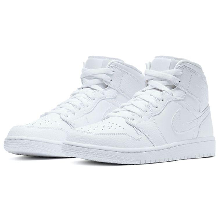 Air Jordan 1 Mid Triple White 2020 Men Sneakers 554724-130