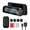 Solární TPMS senzor Systém monitorování tlaku v pneumatikách automobilu Tlak v pneumatikách Externí senzory pro 4 kola TPMS