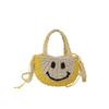Cute Little Fragrant Style Personalized Woven Smiley Face Contrasting Colors Women's Commuter Bag 25 New Shoulder Messenger Bag Women