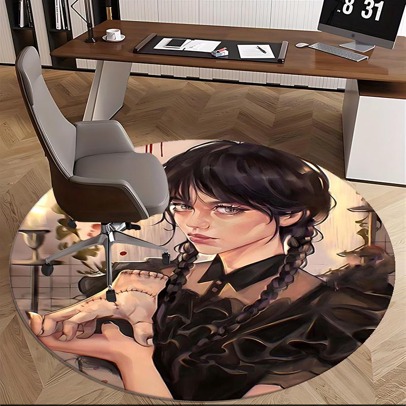 Gothic Fashion,The Addams Family Chair mat Round Rug Office carpet, Non slip, Suitable for Living Rooms, Bedrooms,Decor1205729a