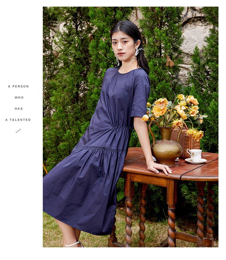 [Shirt Skirt] Summer Solid Color Simple Age Reducing Mid Length Women's Dress