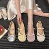 Fairy Shoes Round Head Shallow Mouth Single Shoes Female Summer 2025 New Celebrity Bow Flat Bottom Temperament Doudou Shoes