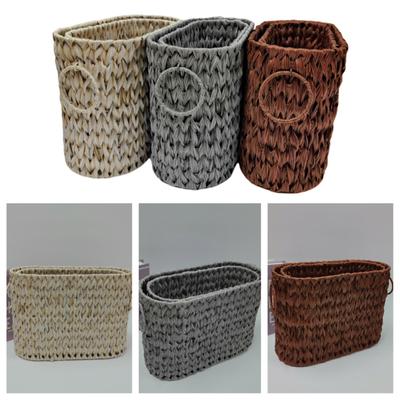 Weidenpapierkorb mit Deckel zur Badezimmeraufbewahrung Mehrzweck Dekorativer Halter für Schrank Elegante Stile