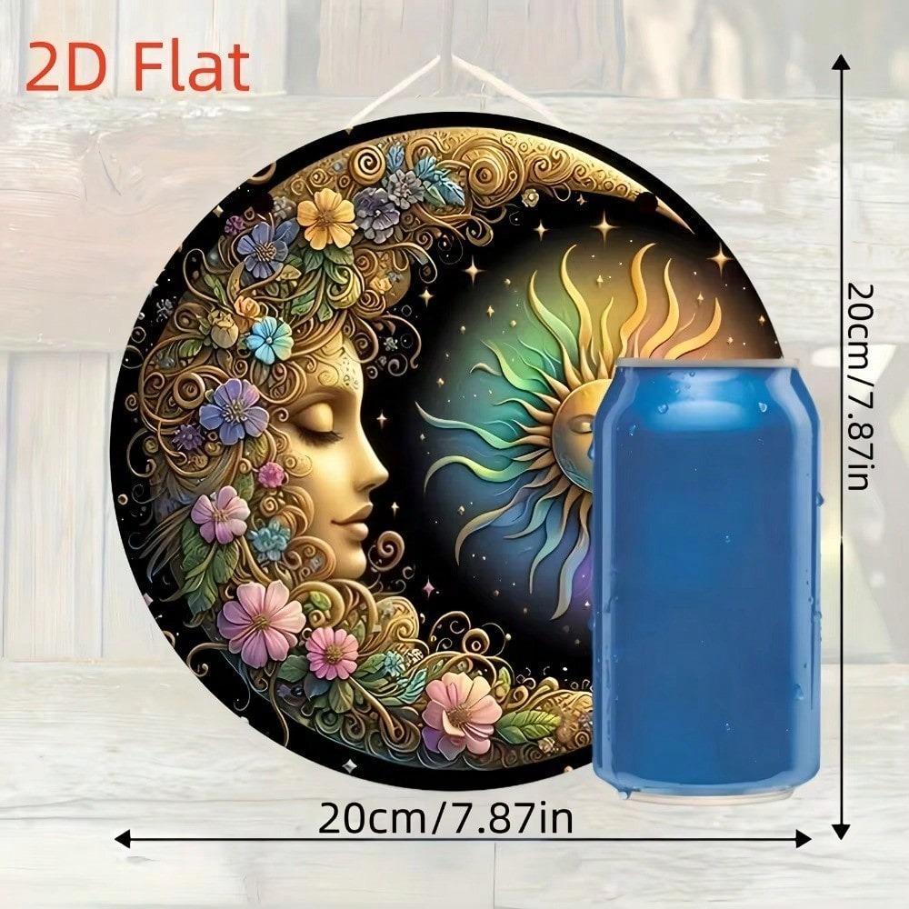 Metal Mandala Wall Art Sun Moon Floral Decor for Home