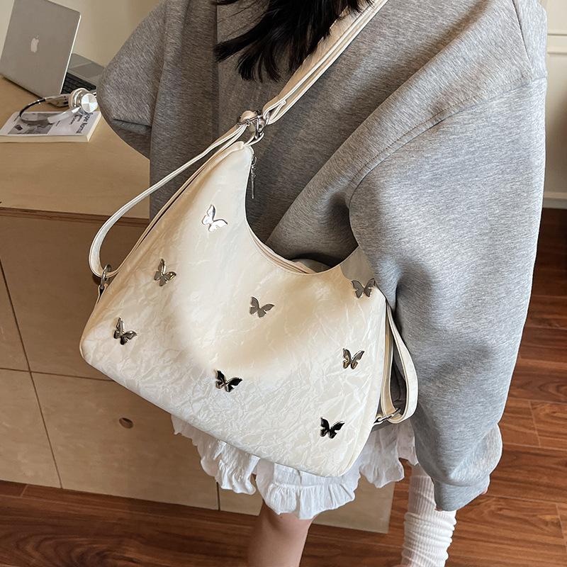 2025 Casual Large-capacity Bag Butterfly Decoration Fashionable Commuter Backpack Multi-use One-shoulder Crossbody Tote Bag