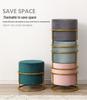 Creative Round Fabric Stool: Stylish, Soft, and Versatile for Living Room, Coffee Table, or Shoe Changing.