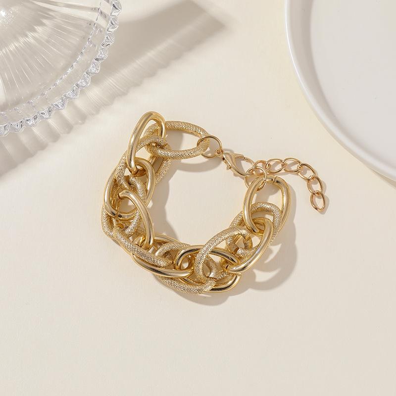 Hip Hop Thick Bracelet, Street Auction Personalized Multi-Layer Jewelry Punk Metal Chain Bracelet Women
