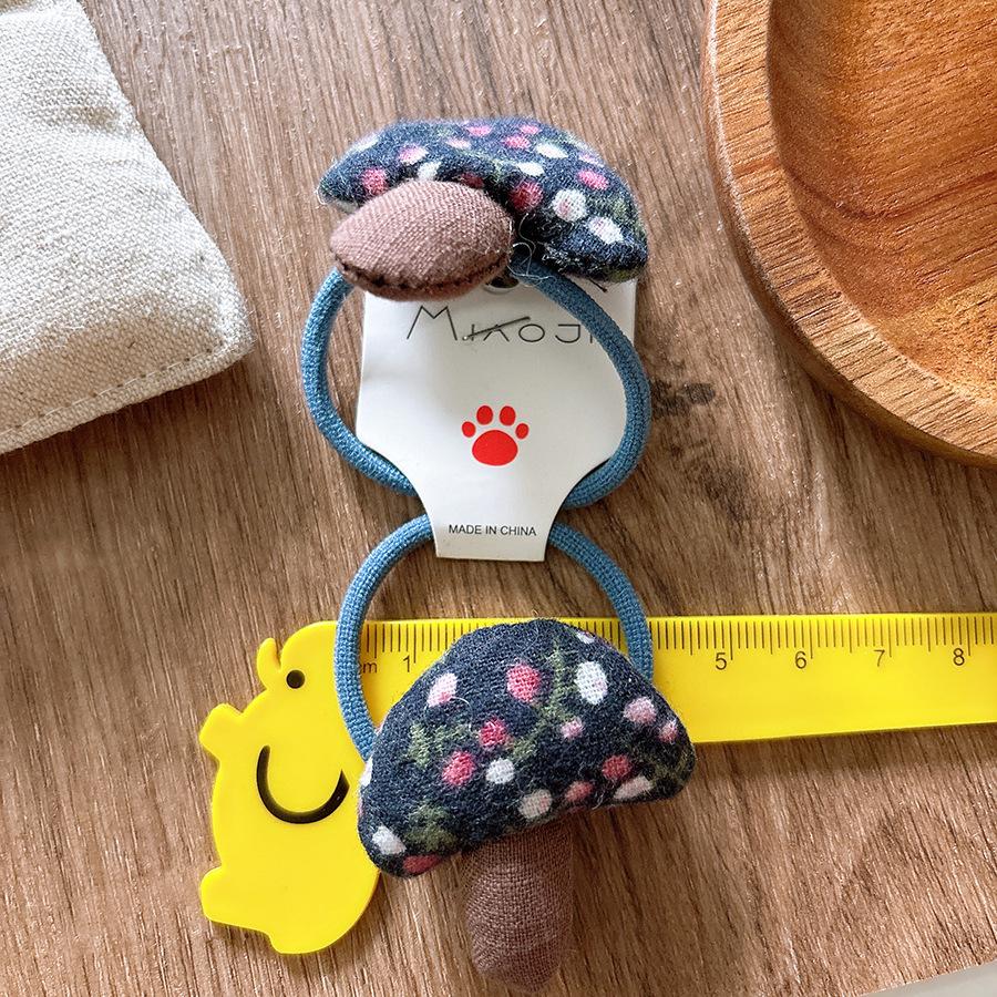 Cute Floral Mushroom Hair Rope Ring Children Gift Baby Girl Kid Elastic Hair Rubber Band Accessories Headdress Headwear Ornament