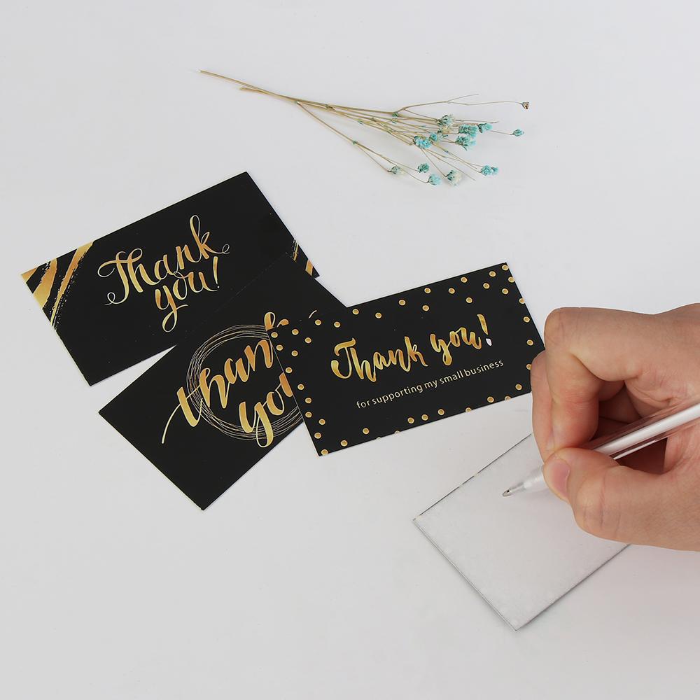 30/50PCS Black Gold Kraft Paper Cards Thank You For Your Order Card For Small Shop Gift Decoration Appreciate Card For Business