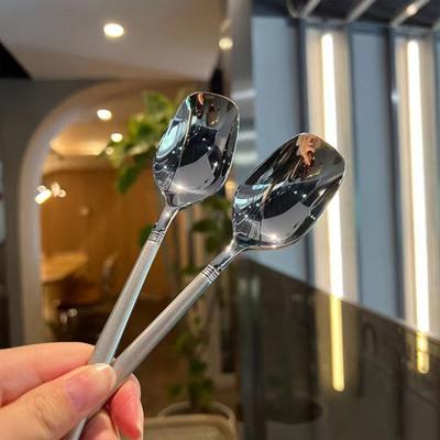 Stainless Steel Thickening Spoon Creative Long Handle Hotel  Pot Spoon Soup Ladle Tableware Home Kitchen Essential Tools