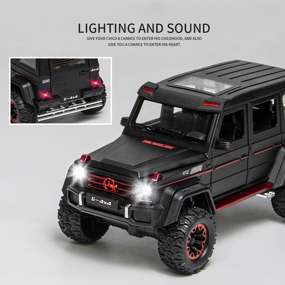 Model auta Benz G500 v měřítku 1/24, stahovací autíčko se zvukem a světlem pro děti Batole Kluci Dívčí Dárková kolekce