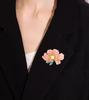 Fashion Chinese Style Enamel Peony Flower Brooches for Women Clothing Coat Party Accessries Gifts