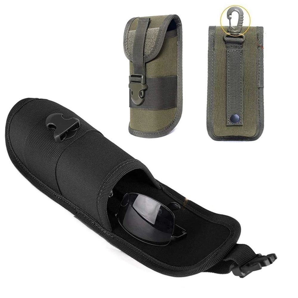 

600D Nylon Hanging Glasses Pouch Molle Eyeglasses Case Bag Sunglasses Storage Box Outdoor Use чорний