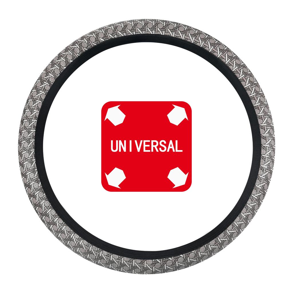 Car steering wheel cover Elastic Breathable Geometric Printed Leather Steering Wheel Cover for General Motors Vehicle