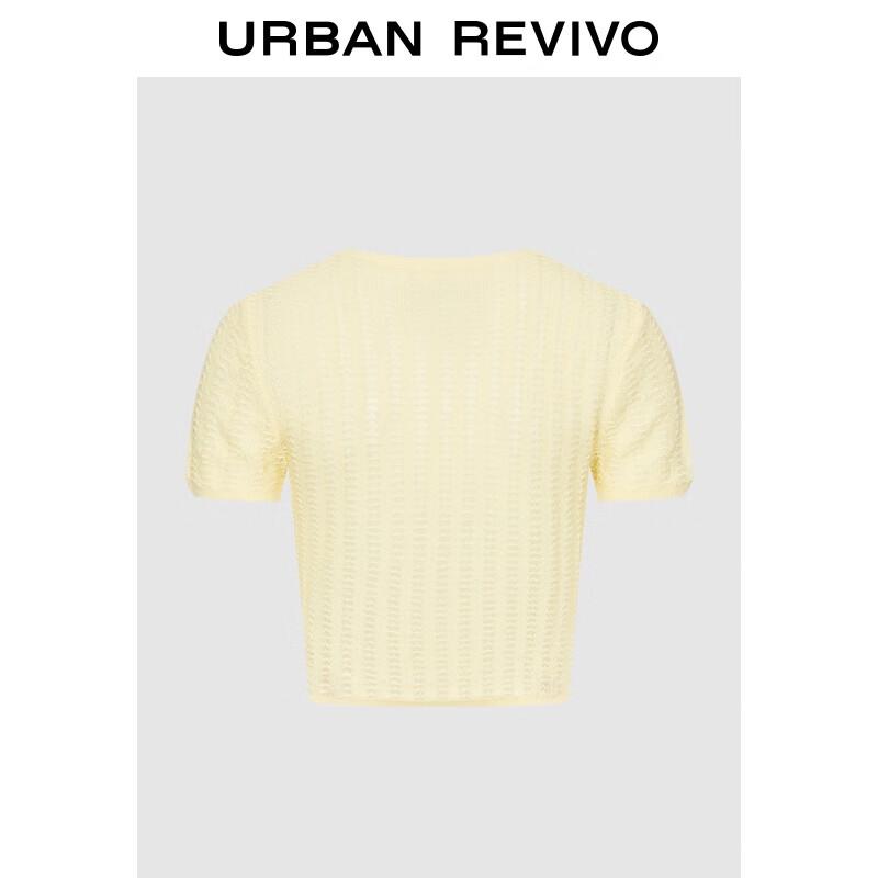 

Кардиган трикотажный с текстурной застежкой на пуговицы, с коротким рукавом M