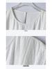 Women's White Cotton Linen Puff Sleeve Belted Midi Dress