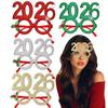 2026 Christmas Theme Digital Funny Glasses Party Decoration New Year Photo Frame Creative Eye Wear for Holiday Celebrations