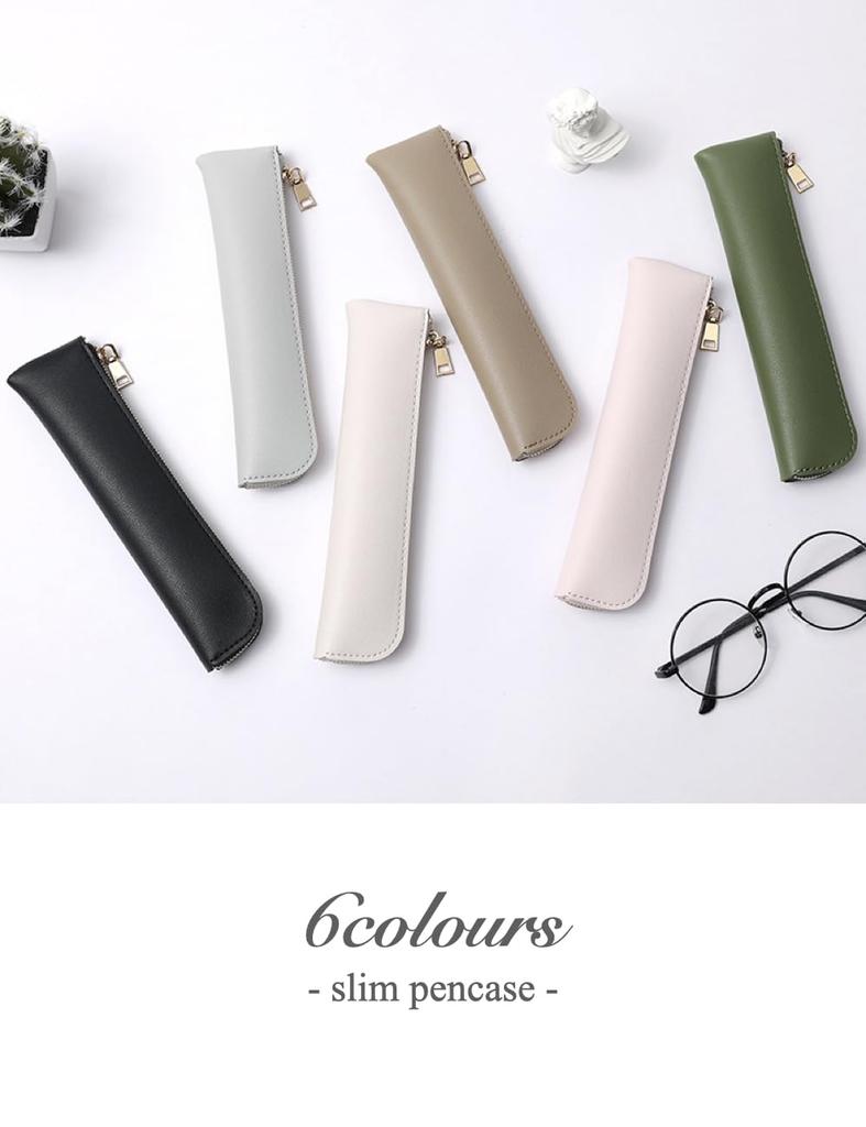Cute and Sophisticated Slim Pencil Case In Muted Simple and Compact Colors, (black)