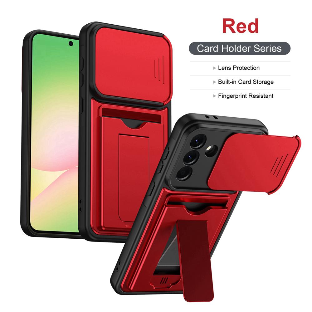 KEYSION Porte-cartes Sac Étui pour Téléphone pour Samsung Galaxy A57 5G A37 A27 A17 5G Protection Coulissante pour Appareil Photo Support Coque antichoc