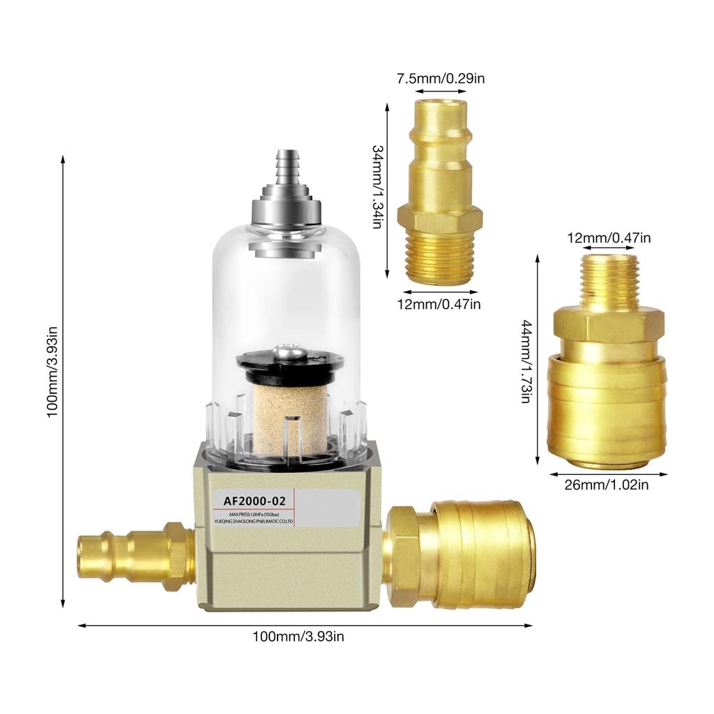 Industrial Grade Compressed Air Filter Regulator 1/4 Filter Regulator Simple Installs for Compressor Pressure Regulator