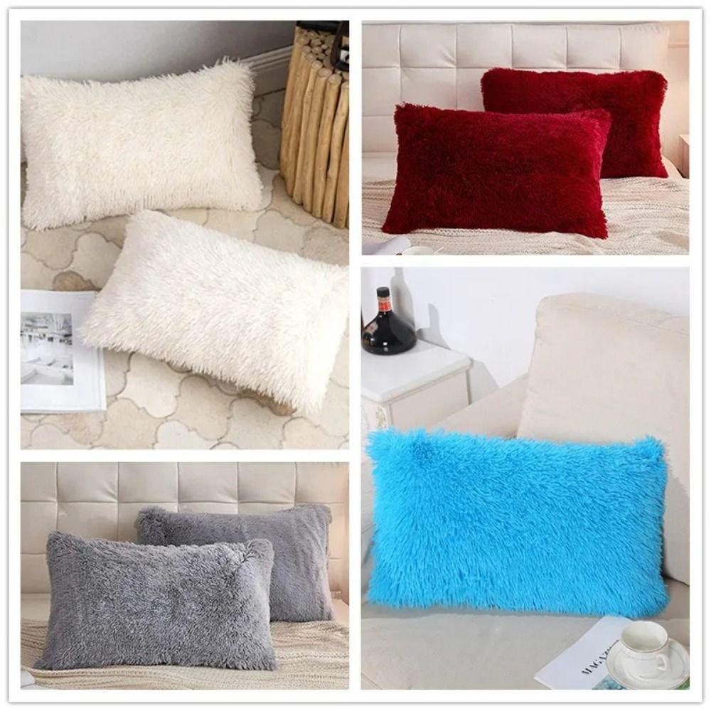 Rectangular Shape Crystal Plush Pillow Plush Mink Plush Pillow Nordic Pillowcase  Living Room