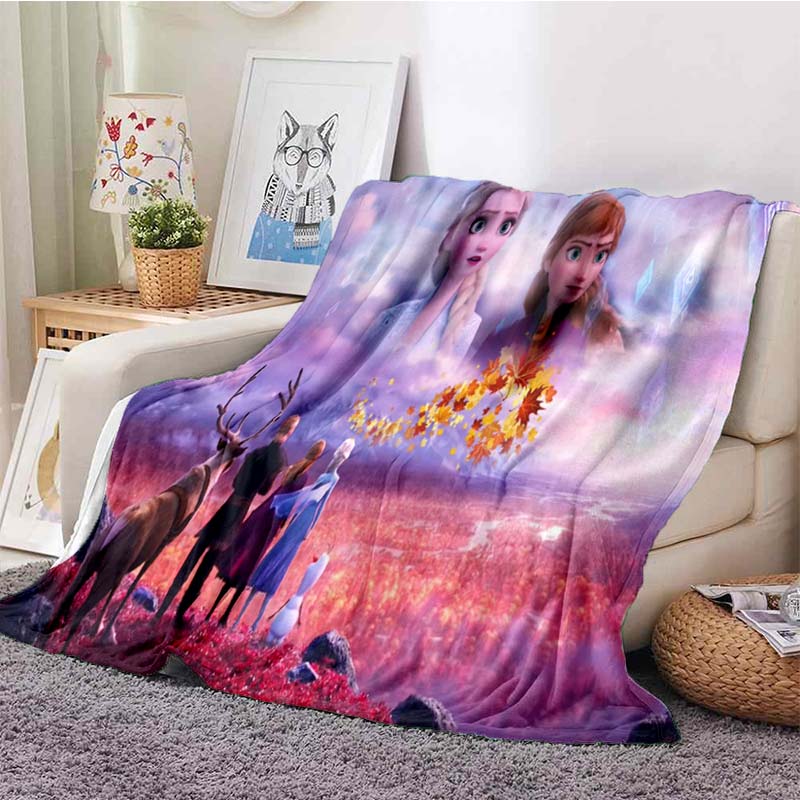 Disney Frozen Princess Flannel Blanket for Beds Hiking Picnic Fashionable Bedspread Throw Blanket