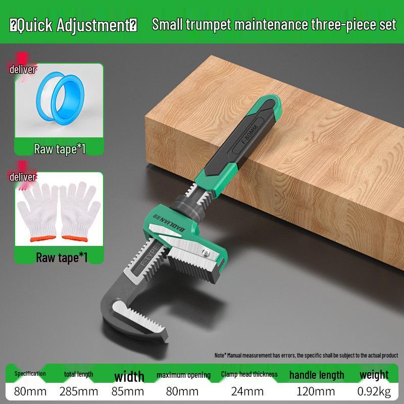 Baolian Multifunctional F-Type Pipe & Throat Pliers - Large Opening, Right Angle, Universal Household Wrench