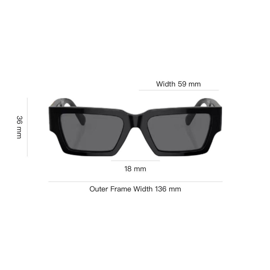 Versace Solid Design Square Sunglasses Unisex sunglasses Black 0VE4459-GB1/87-54