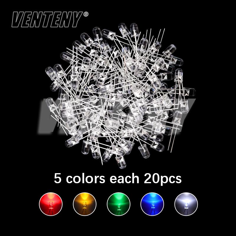 3mm 5mm LED dioda Různé velikosti Sada Bílá Zelená Červená Modrá Žlutá Oranžová F3 F5 LED diody Světelné diody Elektronická sada vzorků